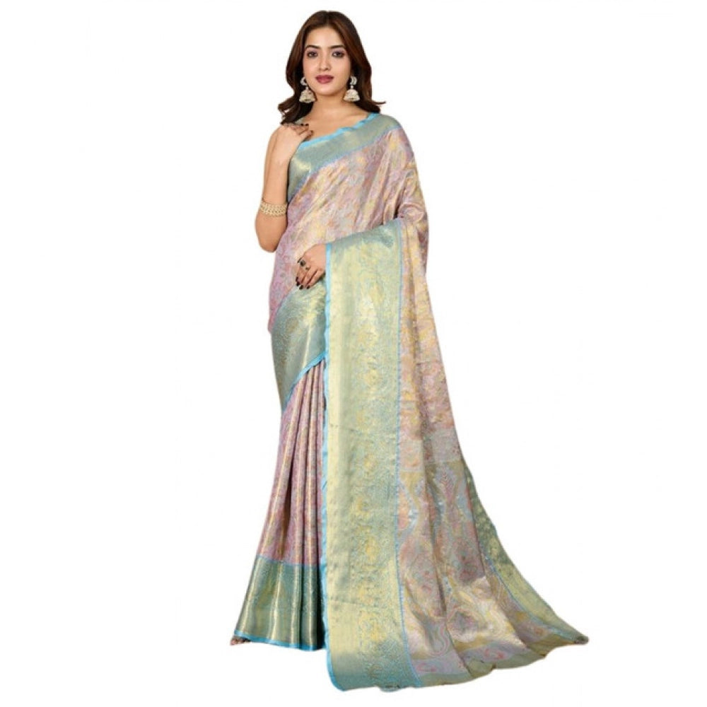 Amfyn Women's Jacquard Saree With Unstitched Blouse 5.5Mtr (Multicolor)