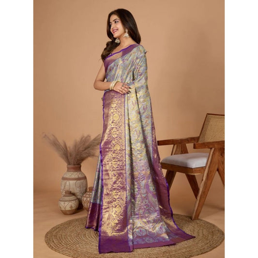 Amfyn Women's Jacquard Saree With Unstitched Blouse 5.5Mtr (Multicolor)