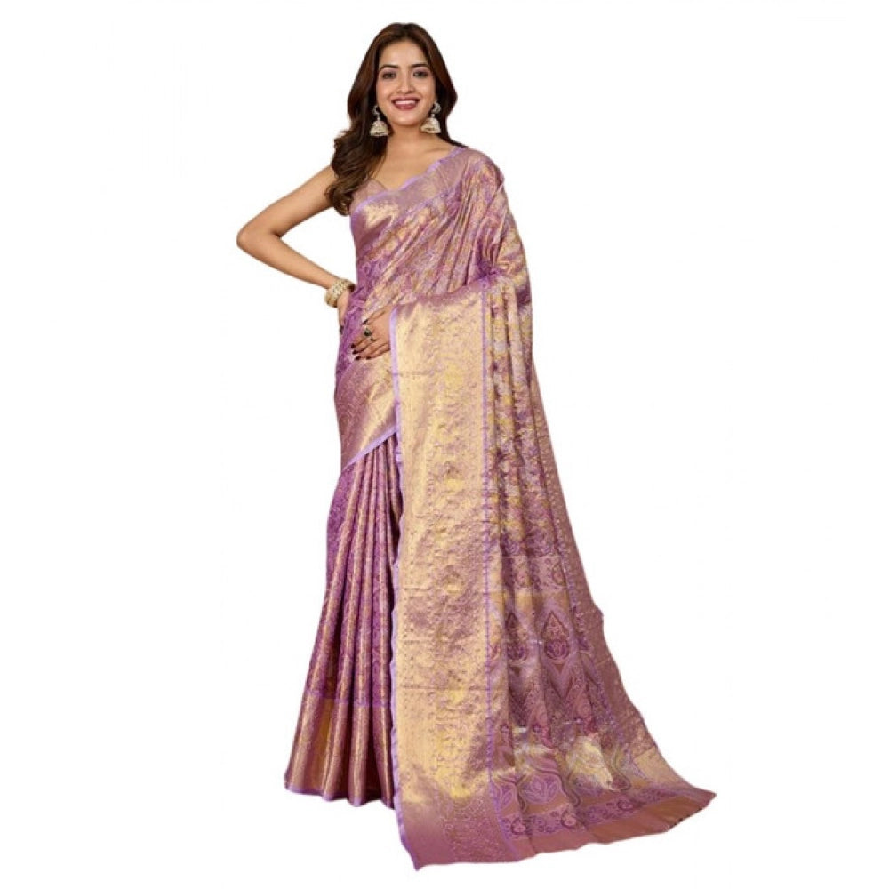Amfyn Women's Jacquard Saree With Unstitched Blouse 5.5Mtr (Multicolor)