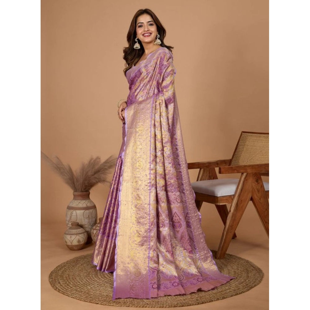 Amfyn Women's Jacquard Saree With Unstitched Blouse 5.5Mtr (Multicolor)