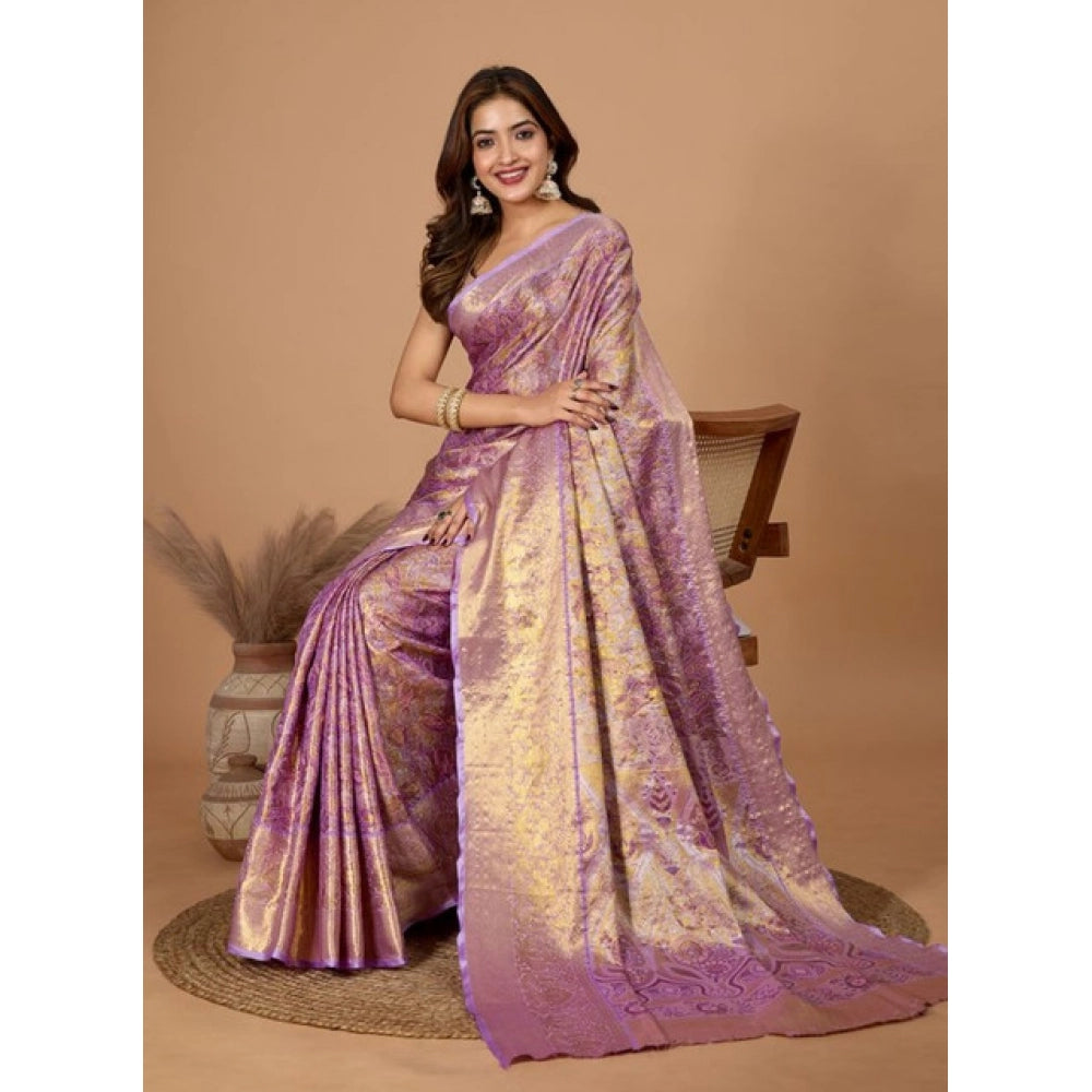 Amfyn Women's Jacquard Saree With Unstitched Blouse 5.5Mtr (Multicolor)