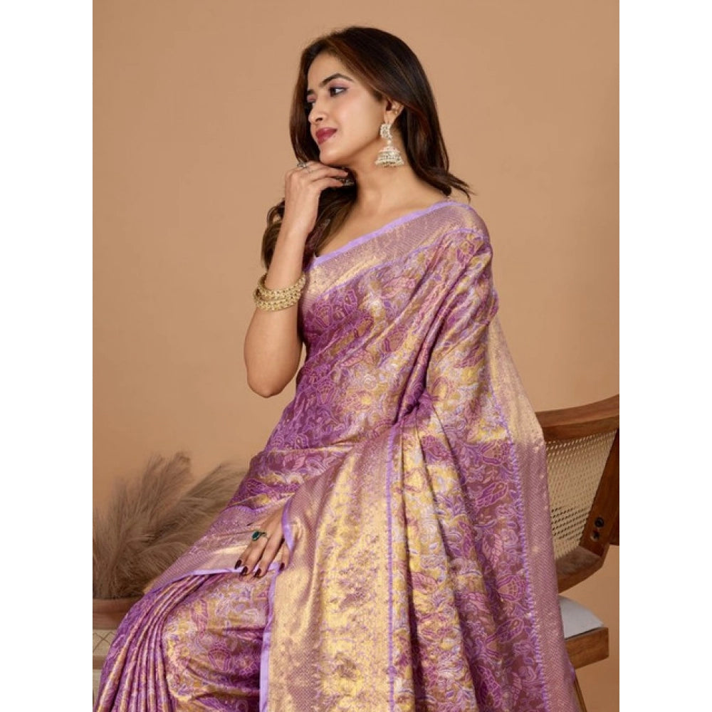 Amfyn Women's Jacquard Saree With Unstitched Blouse 5.5Mtr (Multicolor)