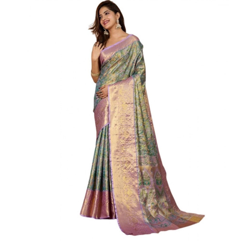 Amfyn Women's Jacquard Saree With Unstitched Blouse 5.5Mtr (Multicolor)