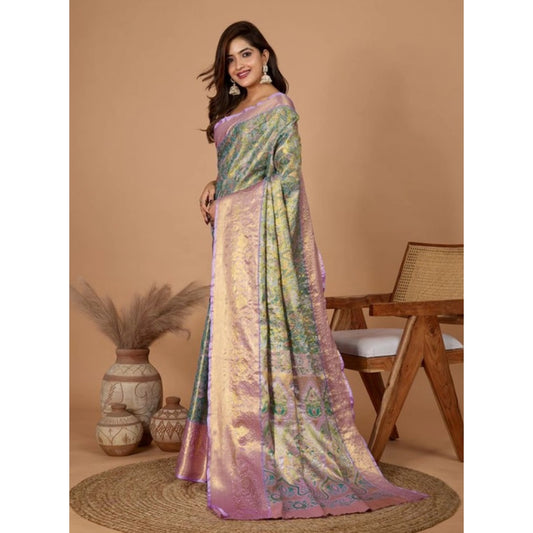 Amfyn Women's Jacquard Saree With Unstitched Blouse 5.5Mtr (Multicolor)