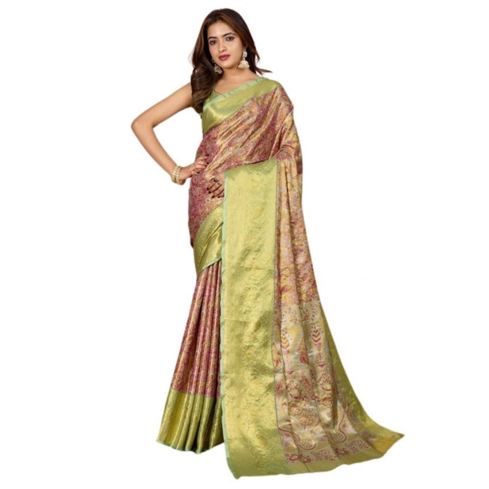 Amfyn Women's Jacquard Saree With Unstitched Blouse 5.5Mtr (Multicolor)