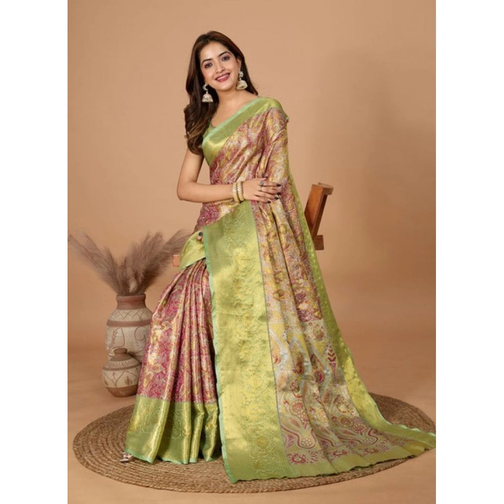 Amfyn Women's Jacquard Saree With Unstitched Blouse 5.5Mtr (Multicolor)