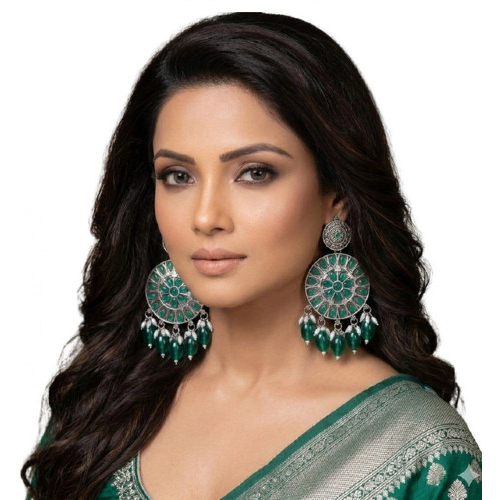 Amfyn Women's Zinc Alloy Gold Plated Chandbali Earrings (Multicolor)
