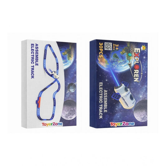 Amfyn Plastic Space Theme 30 Pcs Assemble Electric Track Set (Multicolor)