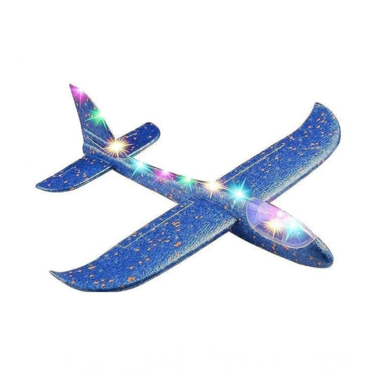 Amfyn EPP Foam Galaxy Hand Throw Flying LED Glider Airplane (Blue-Multicolor)