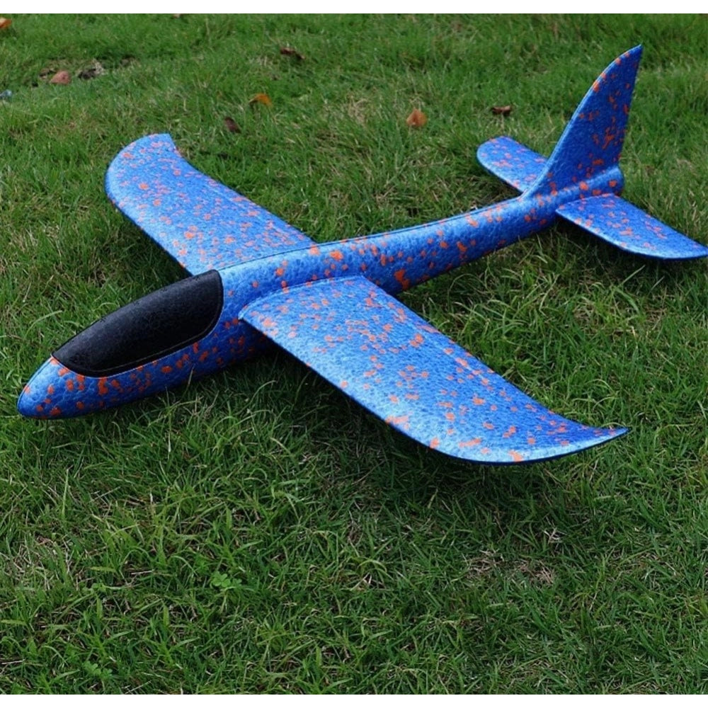 Amfyn EPP Foam Galaxy Hand Throw Flying LED Glider Airplane (Blue-Multicolor)