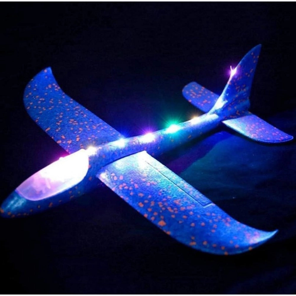 Amfyn EPP Foam Galaxy Hand Throw Flying LED Glider Airplane (Blue-Multicolor)