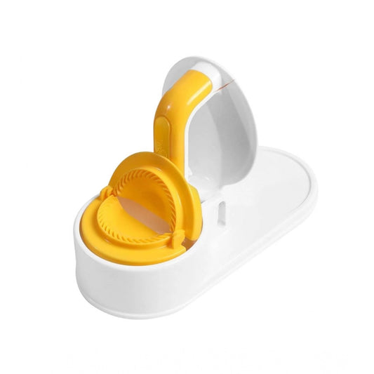 Amfyn Plastic Solid Dumpling Maker Mold Press (Yellow-White)