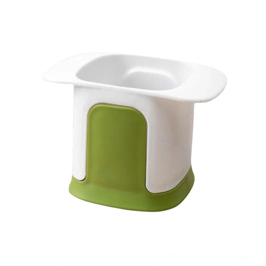 Amfyn ABS Plastic Solid Hand Pressure Vegetable Chopper and Dicer (Green-White)