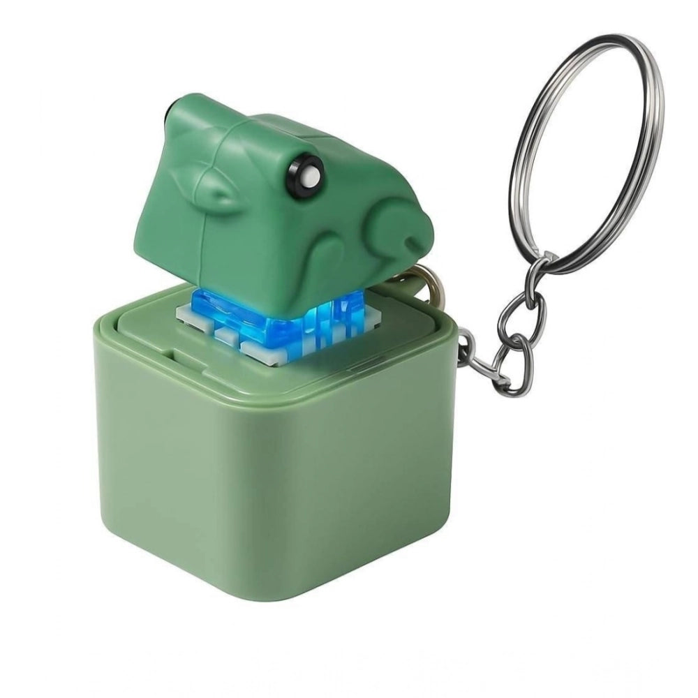 Amfyn Plastic Solid Frog Croaking Keychain (Multicolor)