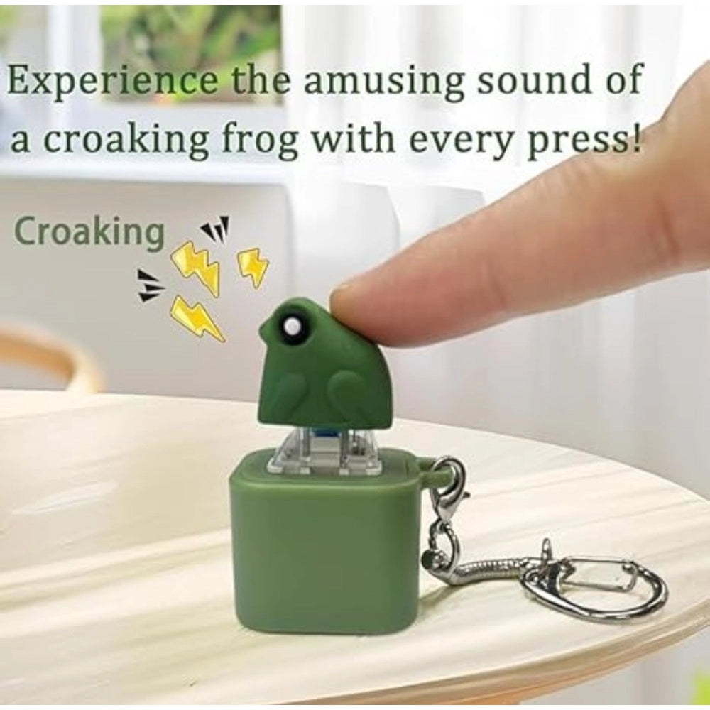 Amfyn Plastic Solid Frog Croaking Keychain (Multicolor)