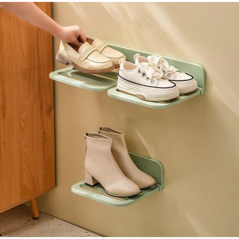 Amfyn Plastic Solid Wall Hanging Shoe Rack (Multicolor)