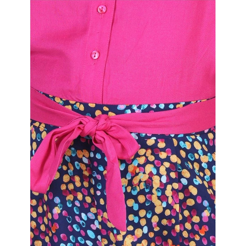 Amfyn Girl's Bodice-Rayon Colour Block Sleeveless Jumpsuit (Multicolor)