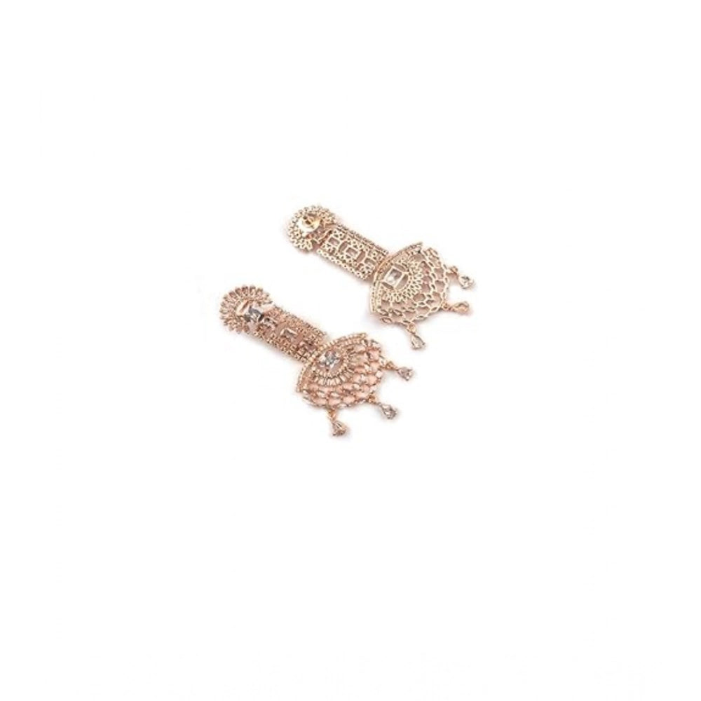Amfyn Women's Brass Silver Plated Drop Earrings (White)