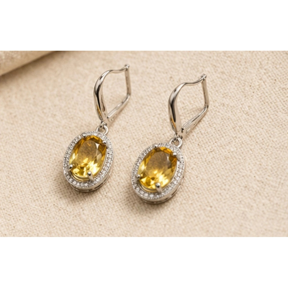 Amfyn Women's Brass Silver Plated Pendant Set (Yellow)