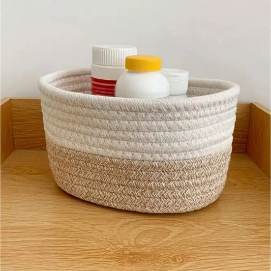 Amfyn Cotton Pack Of_1 Bathroom Storage Basket For Clothes (White)