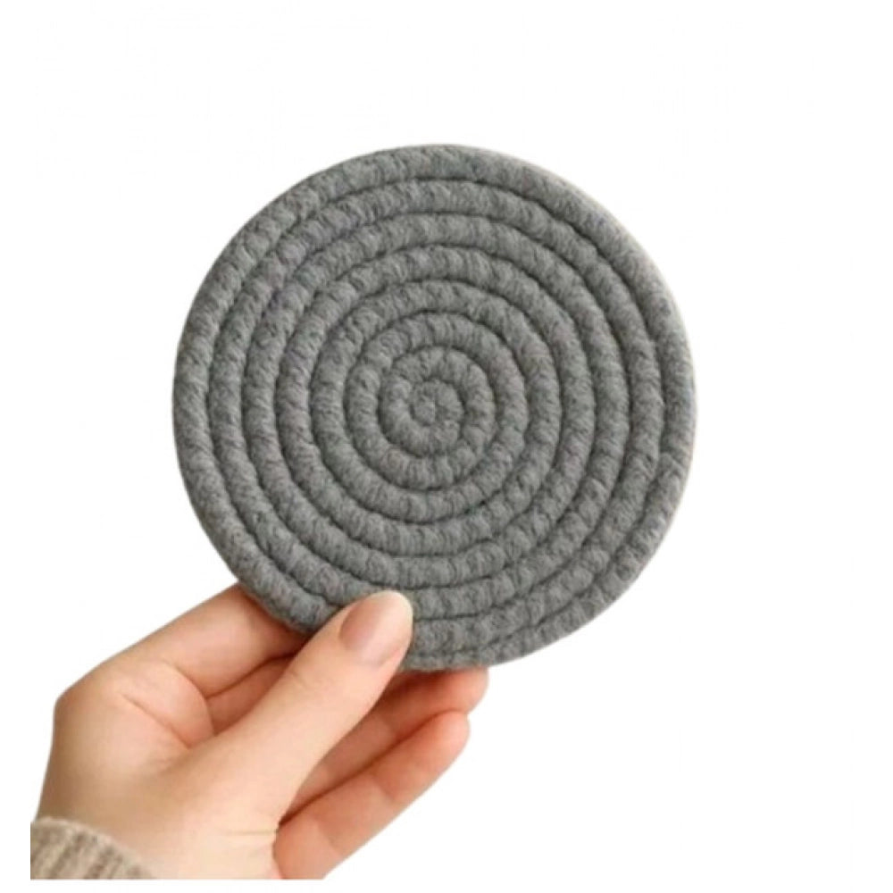 Amfyn Cotton Rope Drink Coasters 6 Pcs Set (Gray)
