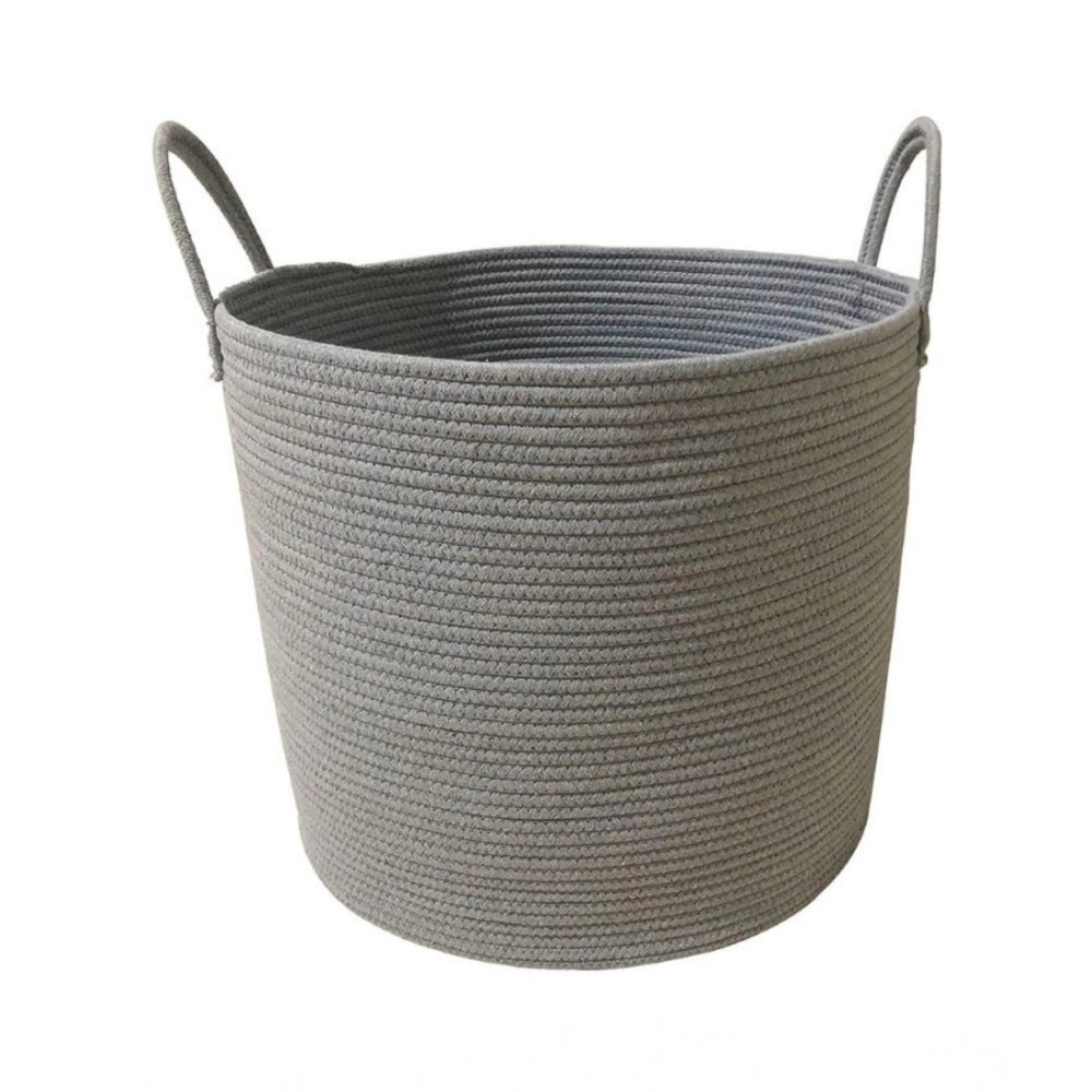 Amfyn Cotton Pack Of_1 12x14 Inch Laundry Storage Basket For Clothes (Grey)