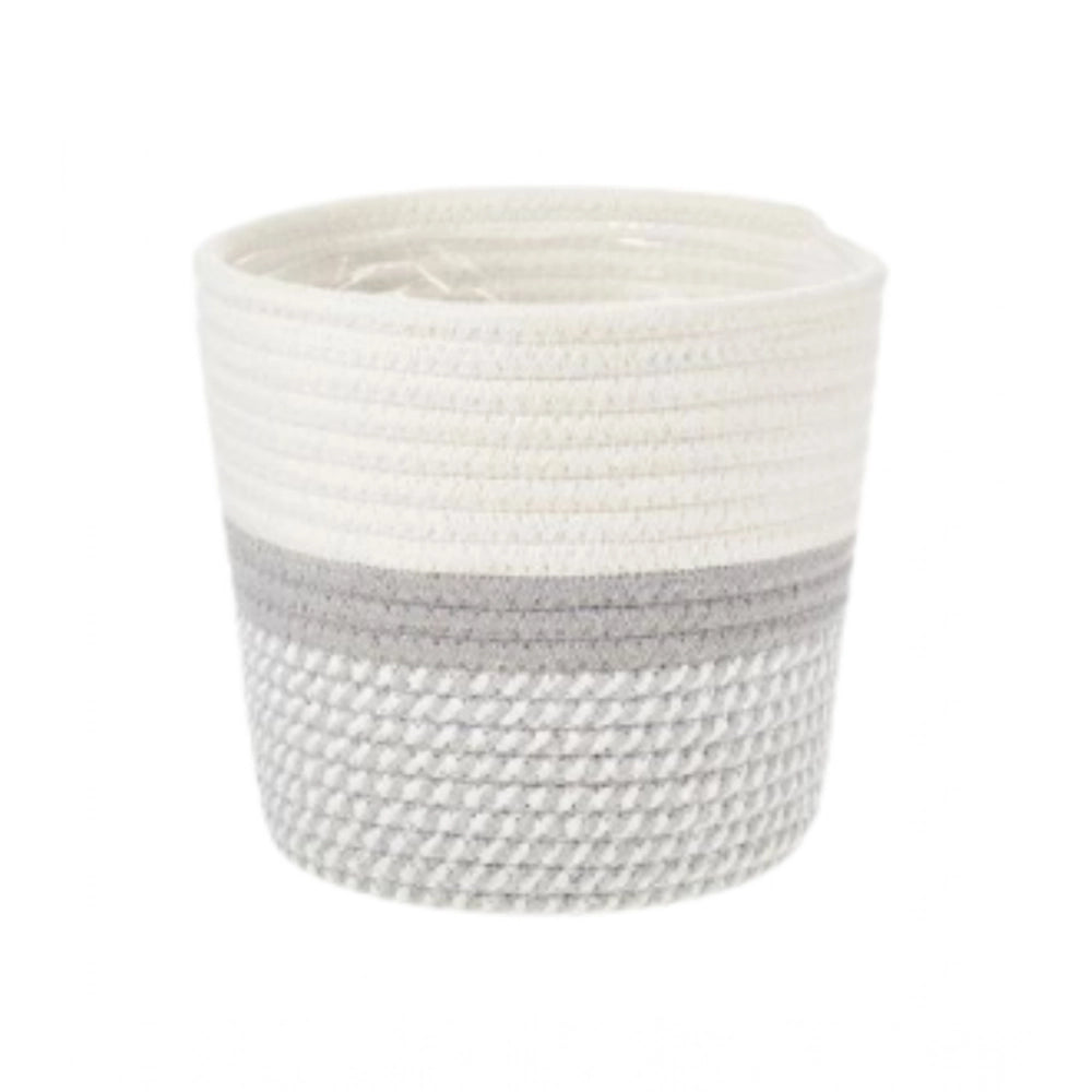 Amfyn Cotton Flower Pot With Out Lid (Gray-White)