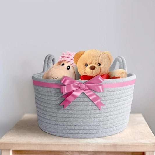 Amfyn Cotton Pack Of_1 Plain Cat Basket 9x5 Inch (Grey)