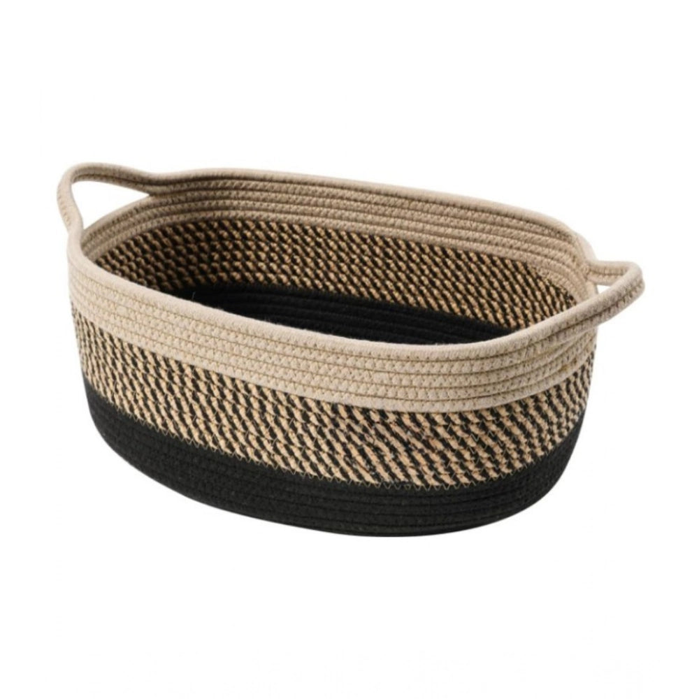 Amfyn Cotton Pack Of_1 Baby Basket 15x6 Inch Storage Basket For Clothes (Brown)