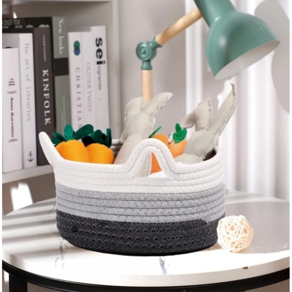 Amfyn Cotton Pack Of_1 Cat Basket 8x4 Inch Storage Basket For Clothes (Multicolor)