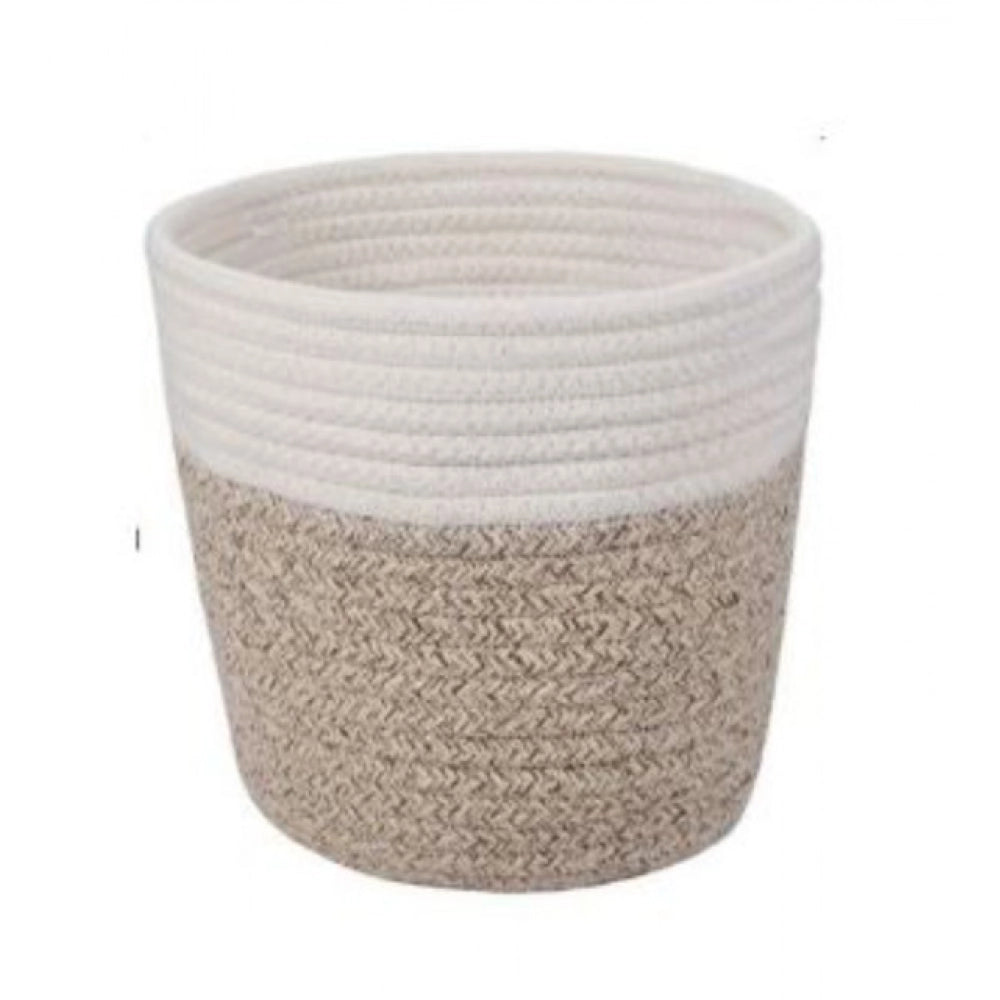 Amfyn Cotton Flower Pot With Out Lid (White-Kidi)