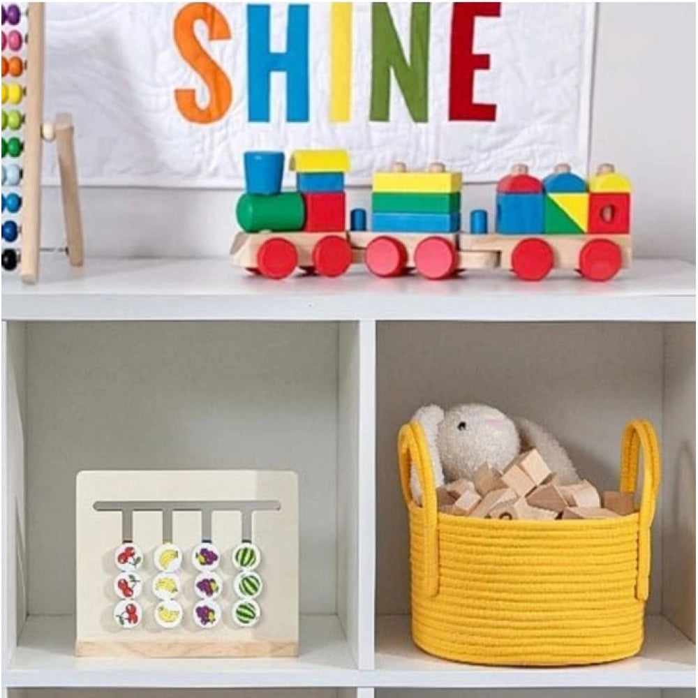 Amfyn Cotton Pack Of_1 Basket 7x5 Inch Storage Basket For Clothes (Yellow)