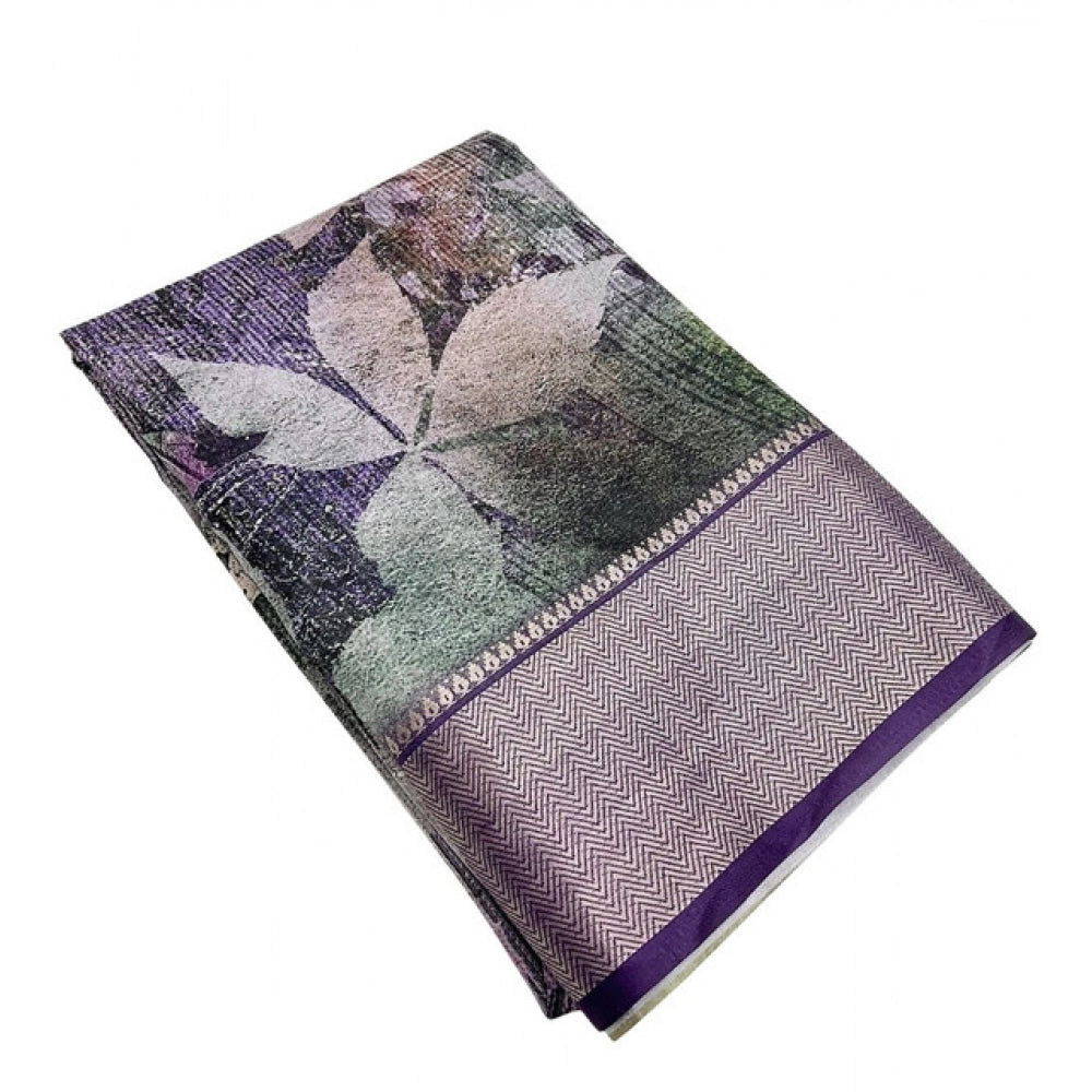 Amfyn Women's Cotton Silk Printed Saree With Unstitched Blouse 5.5Mtr (Multicolor)