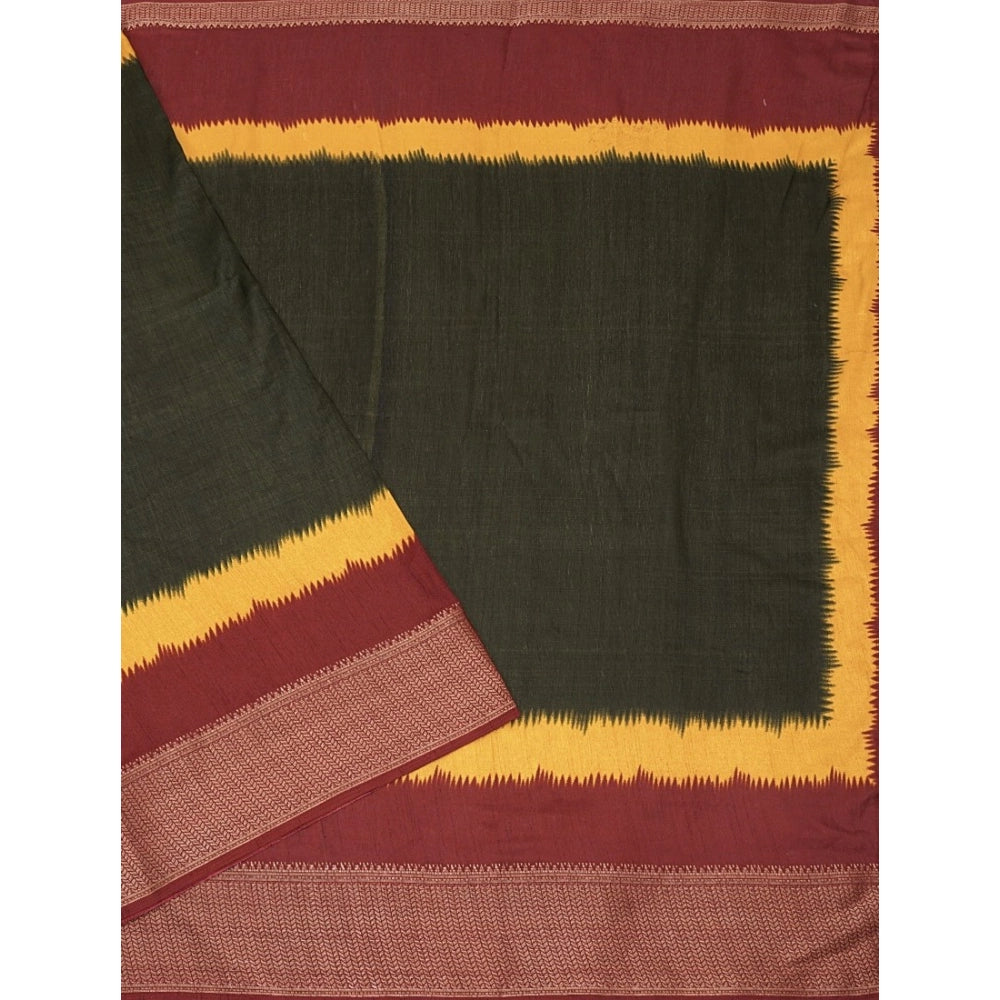 Amfyn Women's Cotton Silk Solid Saree With Unstitched Blouse 5.5Mtr (Multicolor)
