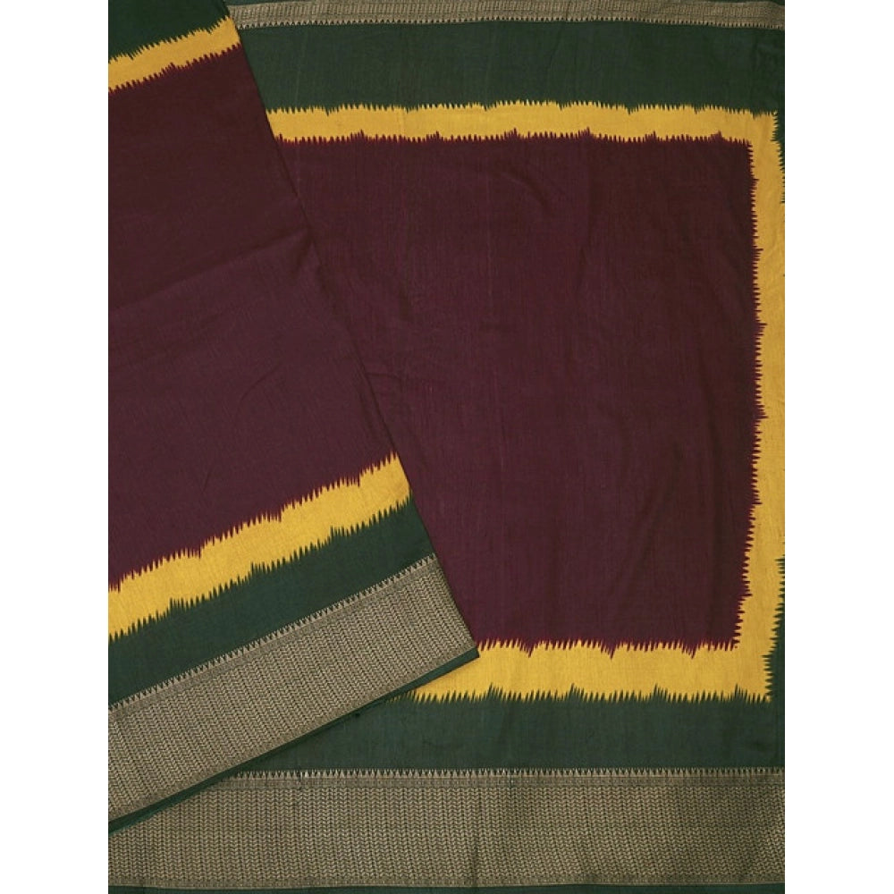 Amfyn Women's Cotton Silk Solid Saree With Unstitched Blouse 5.5Mtr (Multicolor)