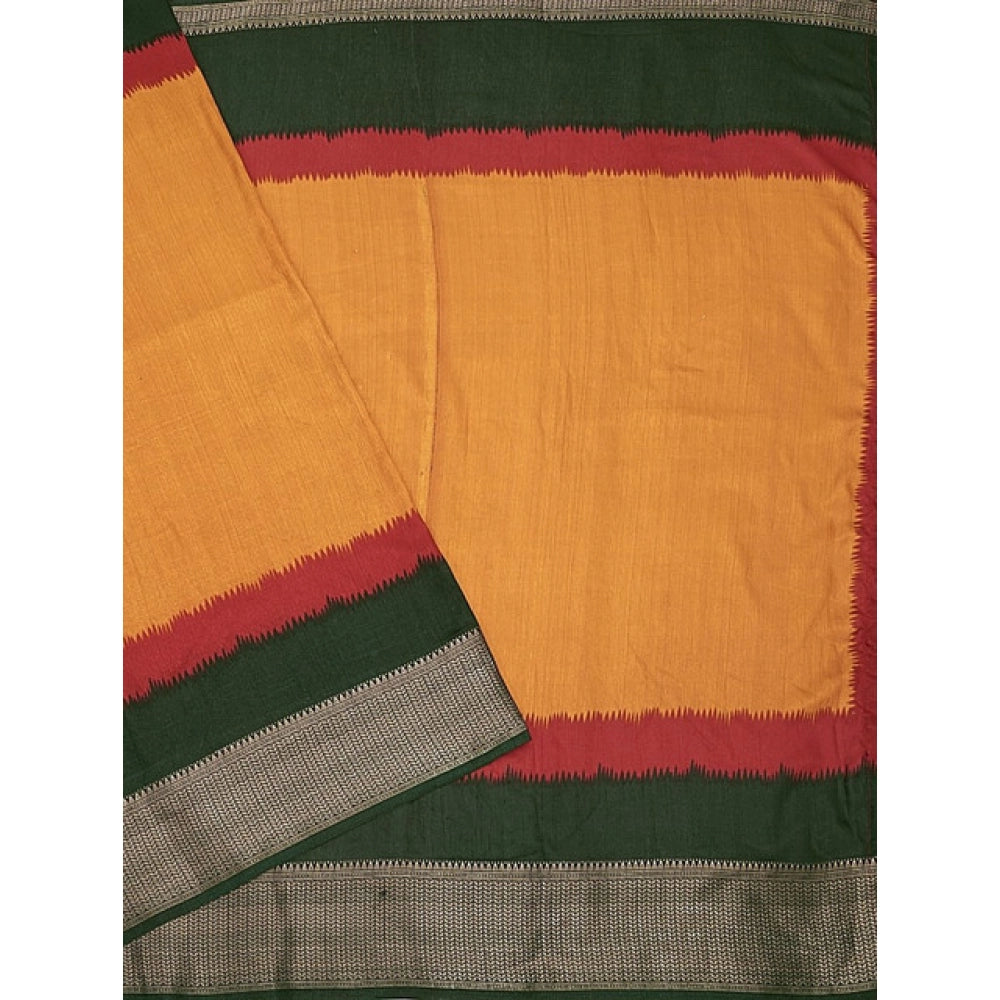 Amfyn Women's Cotton Silk Solid Saree With Unstitched Blouse 5.5Mtr (Multicolor)
