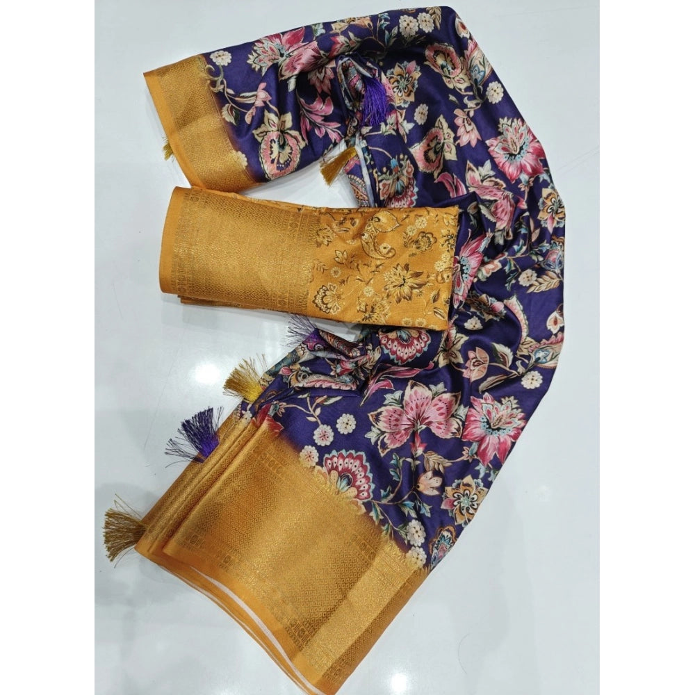 Amfyn Women's Cotton Silk Floral Printed Saree With Unstitched Blouse 5.5Mtr (Multicolor)
