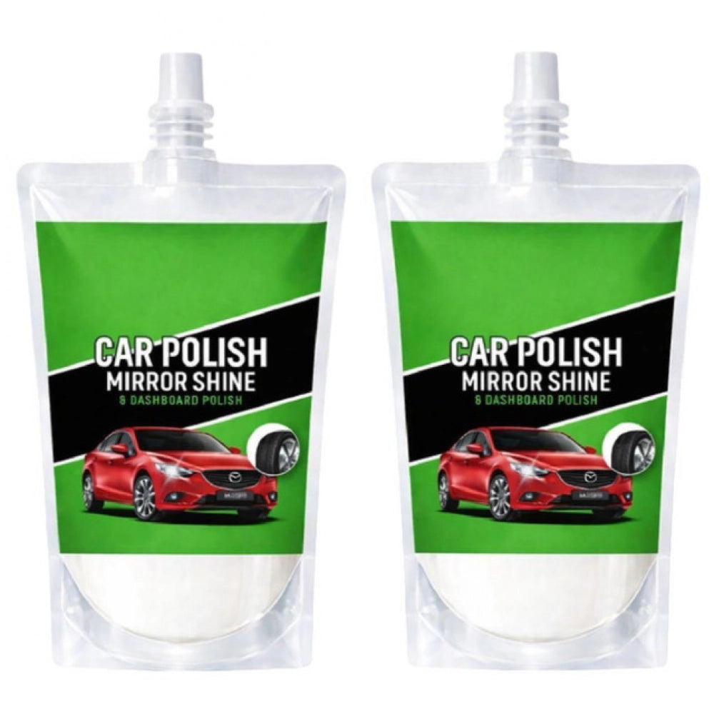 Amfyn Pack of 2 Car and Bike Polish Mirror Shine Liquid Pouches 100 ML