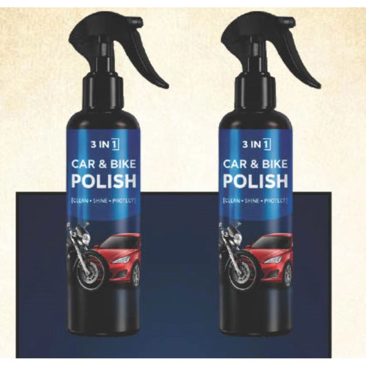 Amfyn Pack of 2 3-in-1 Car and Bike Polish Spray Bottles 100 ML