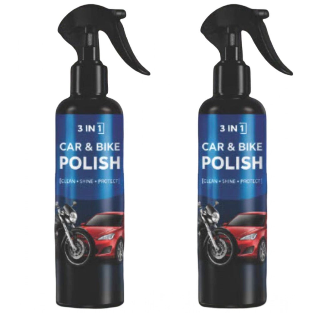 Amfyn Pack of 2 3-in-1 Car and Bike Polish Spray Bottles 100 ML