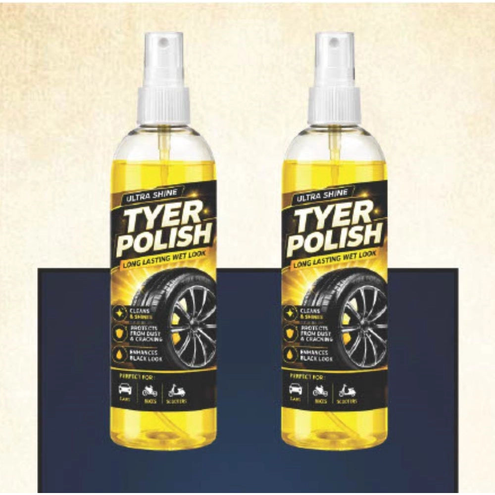Amfyn Pack of 2 Deep Black Tyer Polish Liquid Spray Bottle 100 ML