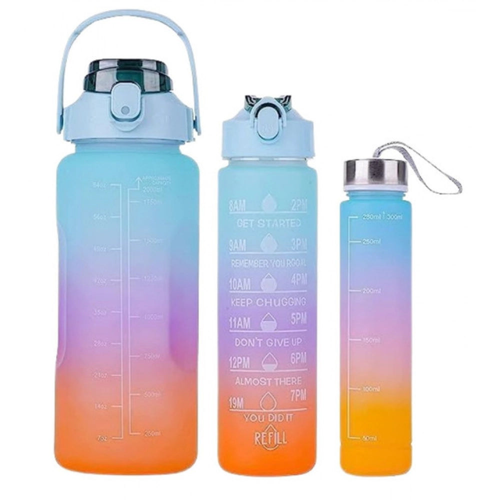 Amfyn 3 Pcs Motivational Leakproof Tritan Water Bottles (Multicolor)