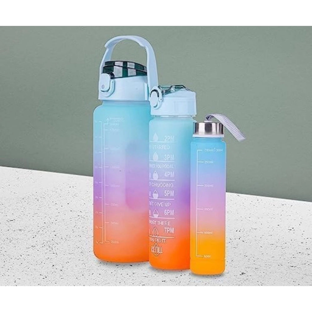 Amfyn 3 Pcs Motivational Leakproof Tritan Water Bottles (Multicolor)
