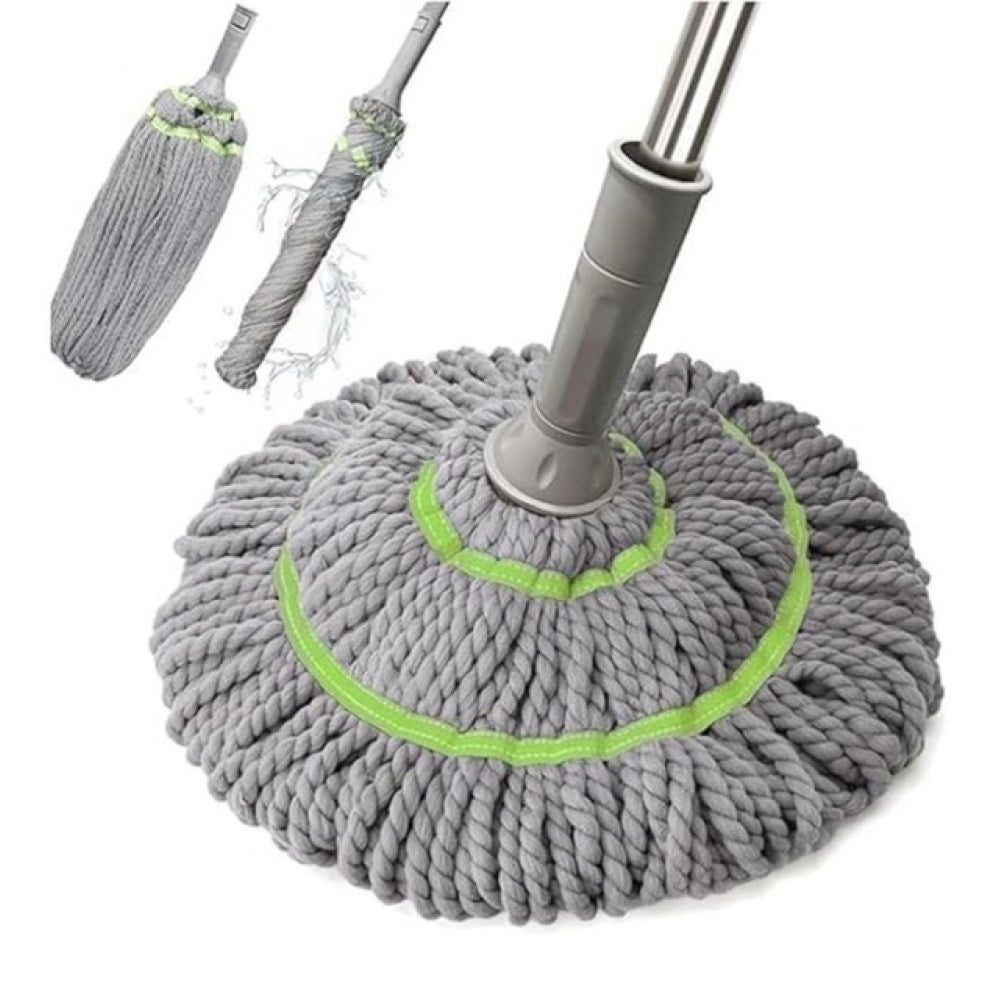 Amfyn Pack of 2 Microfiber Twist Mop for Floor Cleaning (Grey)