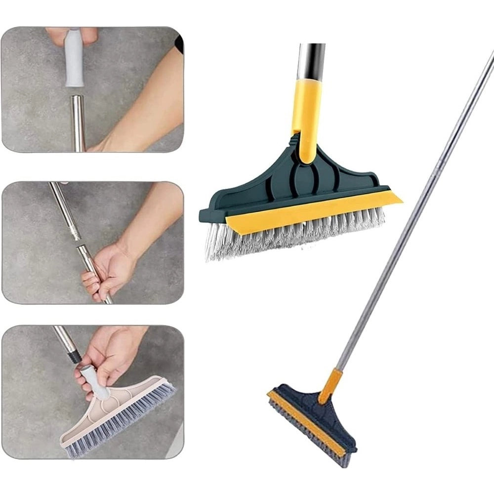 Amfyn Pack of 2 2 in 1 Scrape Floor Scrubbing Brush (Multicolor)