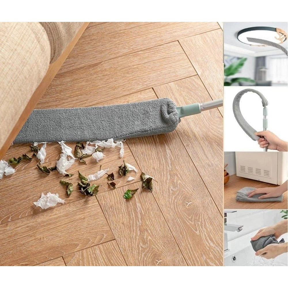 Amfyn Pack of 2 Microfiber Flexible Mop (Grey)