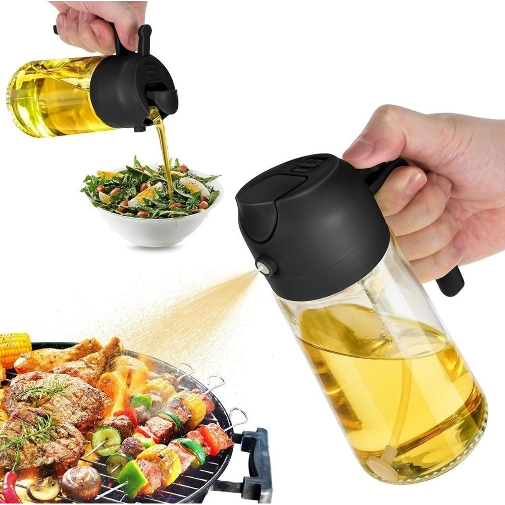 Amfyn Pack of 2 2 in 1 Oil Dispenser (Black)