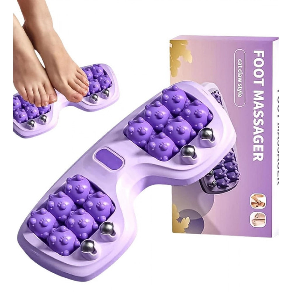Amfyn Pack of 2 Portable Double Foot Massage Roller (Purple)