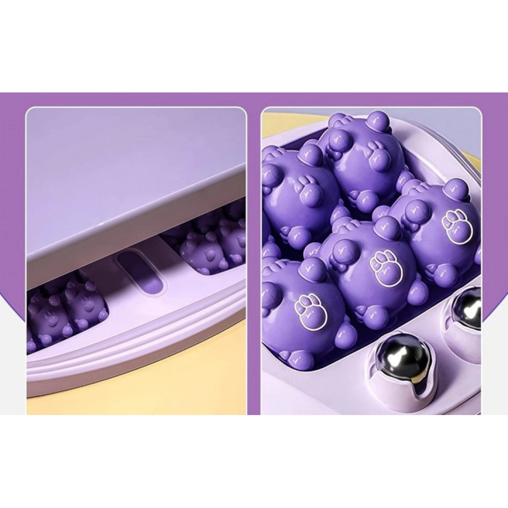 Amfyn Pack of 2 Portable Double Foot Massage Roller (Purple)