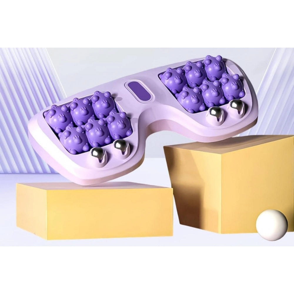Amfyn Pack of 2 Portable Double Foot Massage Roller (Purple)
